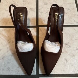 Elegant Brown Slingback Heels